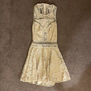 Bebe Nude Lace Mini Dress